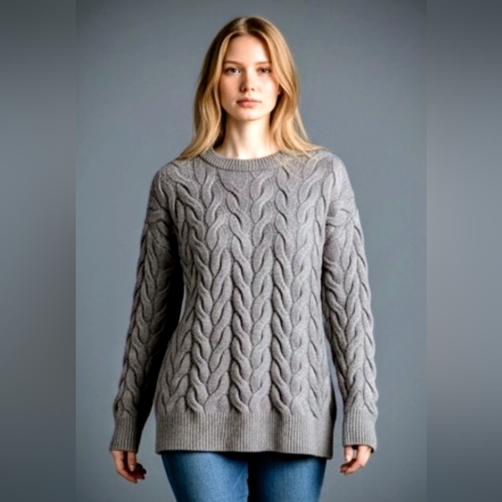 Philosophy Cable Knit Sweater Size 1X Grey